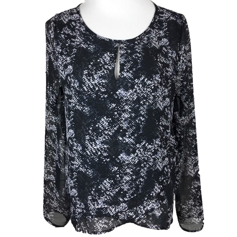 Anthropologie Paper Crane S Womans Black Sheer Top